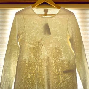 Chico’s cream lace pullover sweater